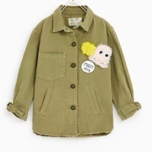 Zara casual collection outerwear party time khaki jacket Girls 6
